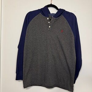 Polo Ralph Lauren XL (18-20) Boys Gray Knit Sweater Pullover Hoodie